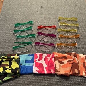 Nerf gun play Colorful Kids Camouflage Bandanas and Glasses Set
